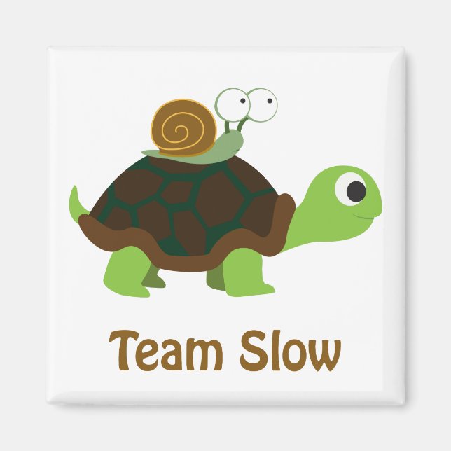 Team Langsamer Niedlicher Cartoon Schildkröte und  Magnet (Vorne)
