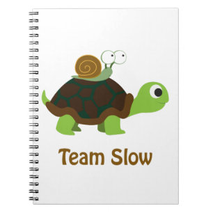 Team Langsamer Niedlicher Cartoon Schildkröte und Notizblock