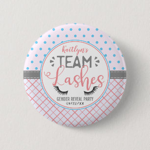 "Team Lashes" Modernes Party der Geschlechteroffen Button