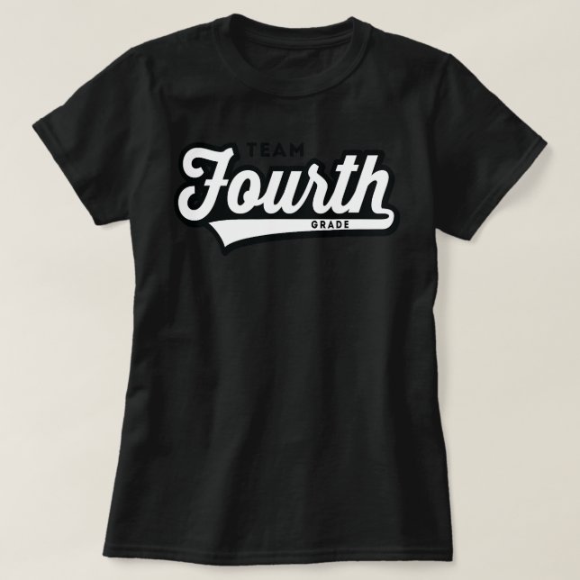 TEAM-Lehrer der vierten Klasse - Baseball-Styl T-Shirt (Design vorne)