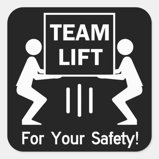 Team-Lift Quadratischer Aufkleber (Vorderseite)