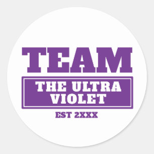 Team lila personalisierte Familien- oder Teamaufkl Runder Aufkleber