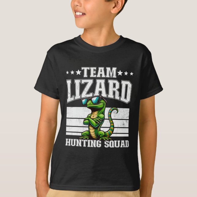 Team Lizard Jagdkommad Funny Retro Gecko Lizard T-Shirt (Vorderseite)