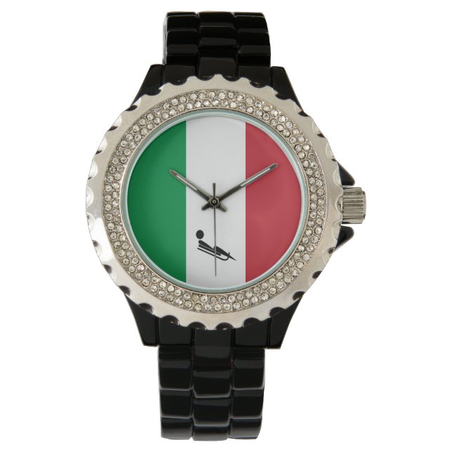 Team Luge Italien Armbanduhr (Vorderseite)