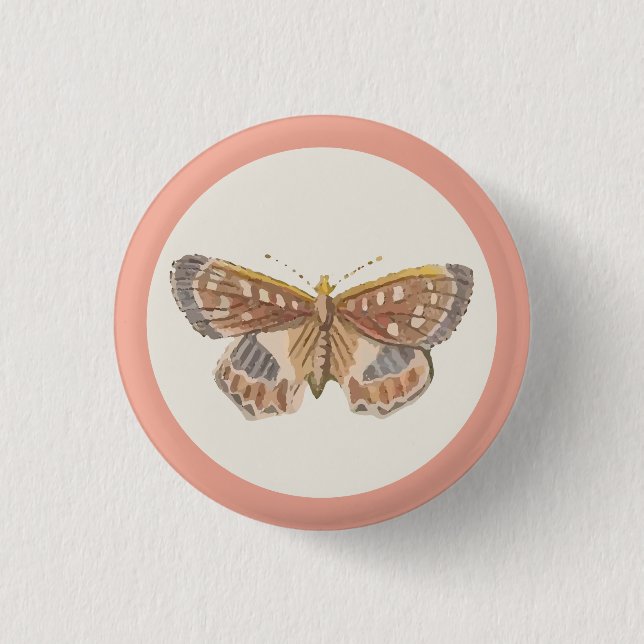 Team Mädchen Rosa Schmetterling Knopf Button (Vorderseite)