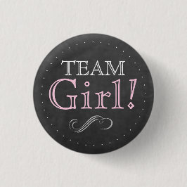 Team-Mädchen-Rosa-Tafel-Babyparty Button