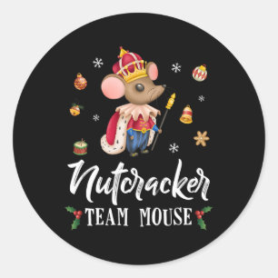 Team Maus Nussknacker Weihnachtstanz Spaß Soldat Runder Aufkleber