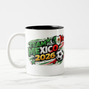 TEAM MEXICO 2026 Fan Mexikanischer Stolz Fußb Zweifarbige Tasse