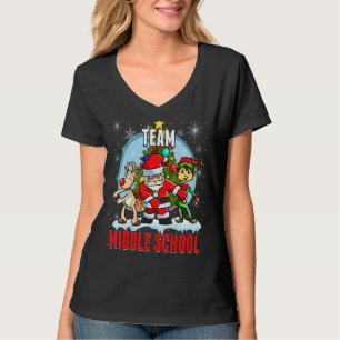 Team Middle School Santa Elf Rentier Flossen Kind T-Shirt