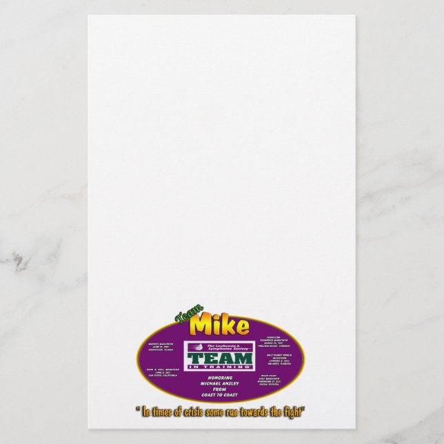 Team-Mikebriefpapier Briefpapier (Vorderseite)