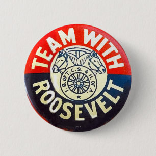 Team mit Roosevelt - Knopf Button
