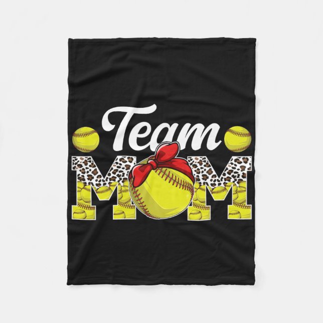 Team Mom Leopard Softll Team Mom Softll Team Mama  Fleecedecke (Vorderseite)