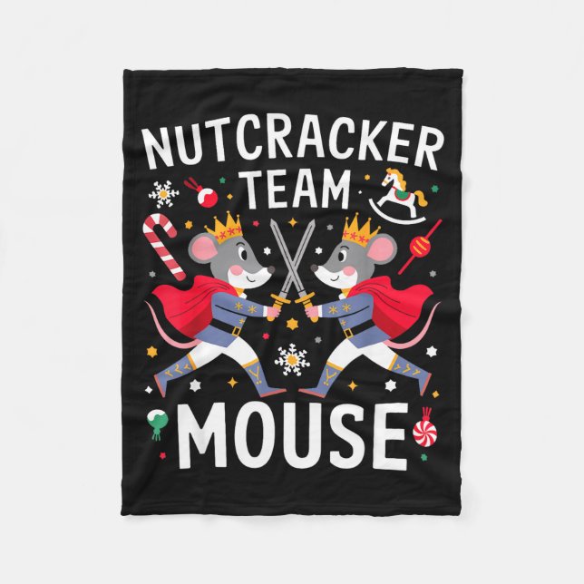 Team Mouse Nutcracker Shirt Christmas Dance Funny  Fleecedecke (Vorderseite)