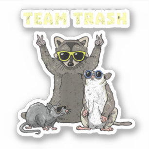Team Müll Opossum Waschbär Ratte, Lustige Tiere Mü Aufkleber