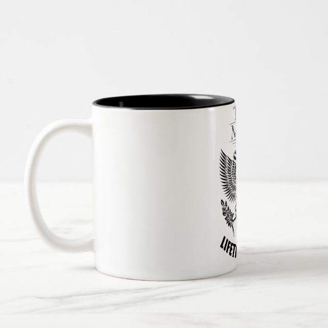Team Myers Lifetime Mitglied Zweifarbige Tasse (Links)