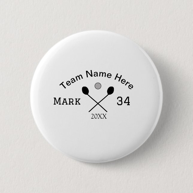 Team Name hier geben Name Nummer Ball Paddle Golf Button (Vorderseite)
