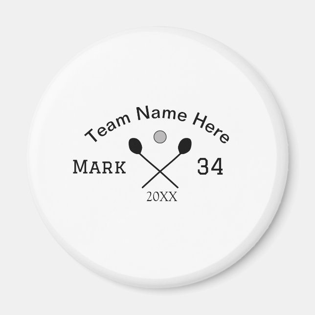 Team Name hier geben Name Nummer Ball Paddle Golf Magnet (Vorne)