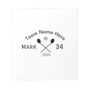 Team Name hier geben Name Nummer Ball Paddle Golf Notizblock