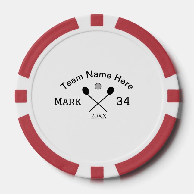 Team Name hier geben Name Nummer Ball Paddle Golf Pokerchips (Vorderseite)