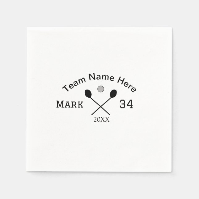 Team Name hier geben Name Nummer Ball Paddle Golf Serviette (Vorderseite)