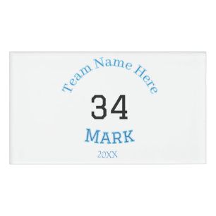 Team Name Spieler hinzufügen Datum Sport Männer Namenschild