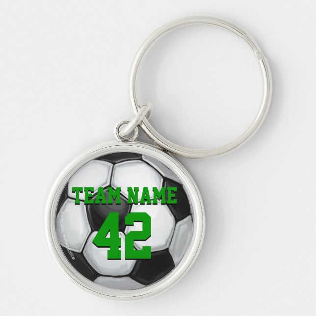 Team-Namen-und Zahl-Fußball Schlüsselanhänger (Vorne)