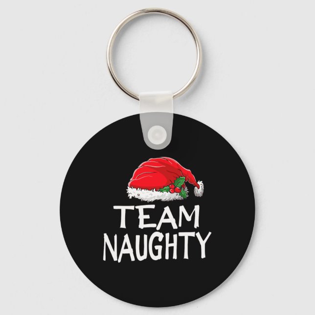 Team Naughty Funny Christmas Pajamas Santa Claus M Schlüsselanhänger (Vorderseite)