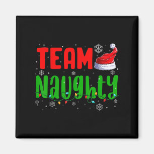 Team Naughty Nice Weihnachtsmannmütze Funny Christ Magnet