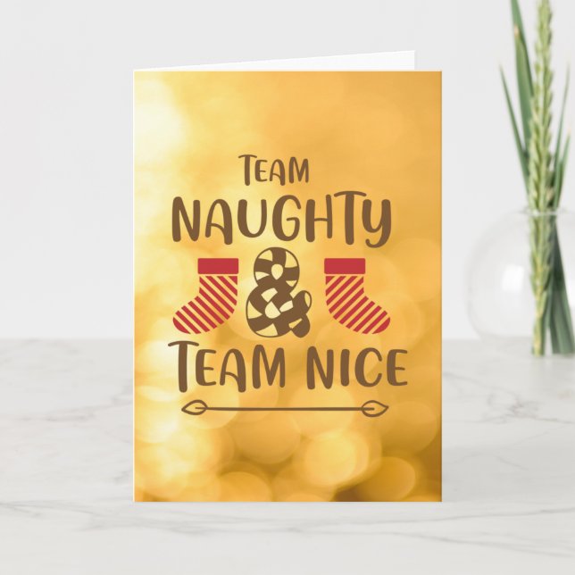 TEAM NAUGHTY & TEAM NICE FEIERTAGSKARTE (Vorderseite)