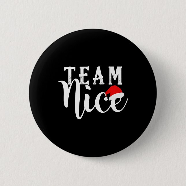 Team Naughty - Team Nice Funny Christmas Couple Ma Button (Vorderseite)