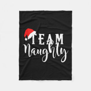 Team Naughty - Team Nice Funny Christmas Couple Ma Fleecedecke