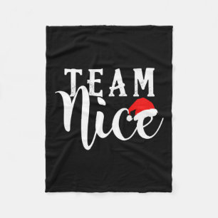Team Naughty - Team Nice Funny Christmas Couple Ma Fleecedecke