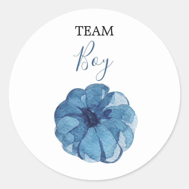 TEAM Navy Gender Reveal Baby Shower Game Labels Runder Aufkleber (Vorderseite)
