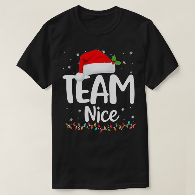 Team Nice Shirt Funny Naughty Nice Weihnachten (Design vorne)