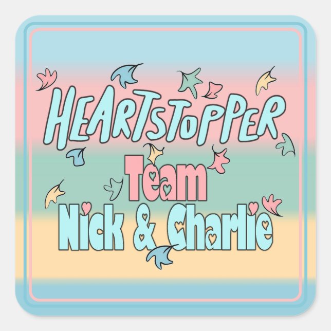 Team Nick und Charlie Colorful Quadratischer Aufkleber (Vorderseite)