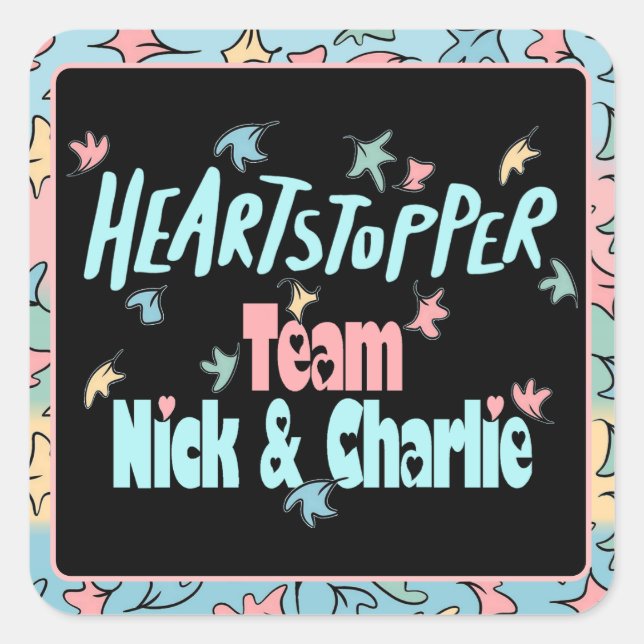 Team Nick und Charlie Quadratischer Aufkleber (Vorderseite)