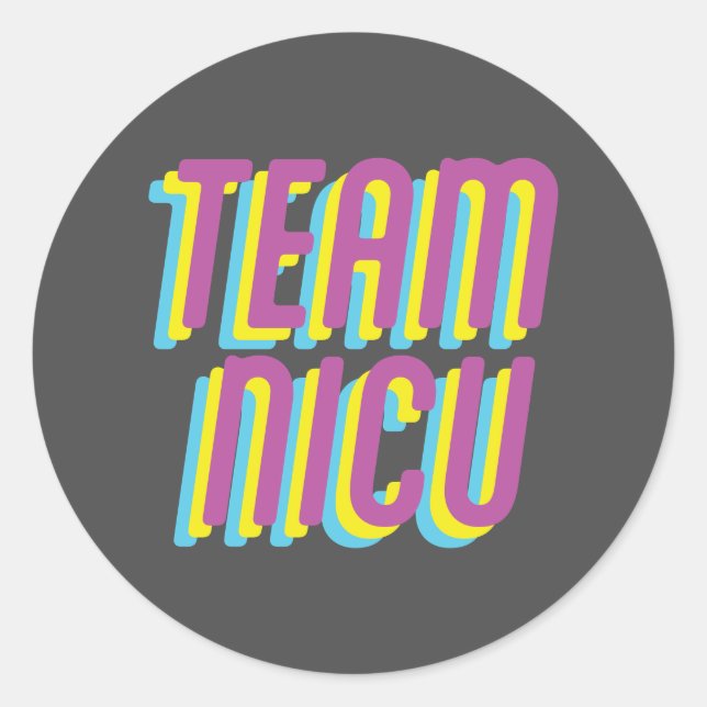 TEAM NICU SCHLÜSSELANHÄNGER RUNDER AUFKLEBER (Vorderseite)