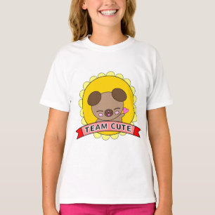 Team Niedlich glückliche Welpe Herz Wave Kids T-Shirt