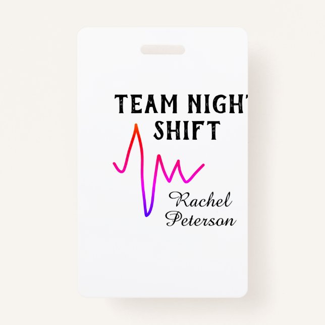 Team night shift nurse doctor medical name heart l ausweis (Vorderseite)