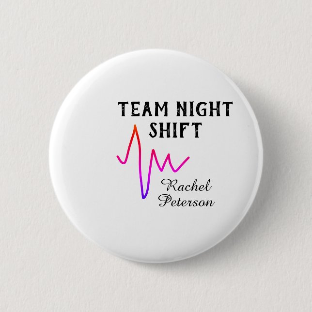 Team night shift nurse doctor medical name heart l button (Vorderseite)