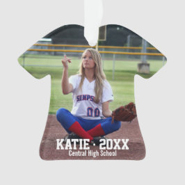 Team-Nummer des benutzerdefinierten Softball-Fotos Ornament