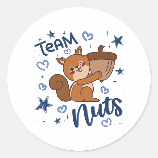 Team Nuts Gender Reveal Party Blue Boy Runder Aufkleber (Vorderseite)