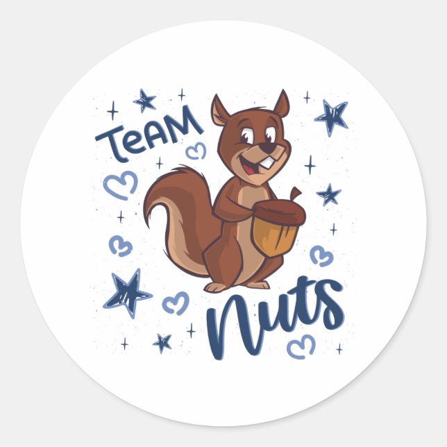 Team Nuts Gender Reveal Party Blue Boy Runder Aufkleber (Vorderseite)