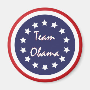 Team Obama Blue Circle Patriotic Magnete Magnet