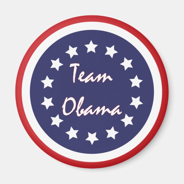 Team Obama Blue Circle Patriotic Magnete Magnet (Vorne)