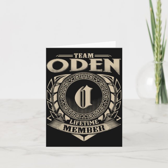 Team Oden Lifetime Member Funny Oden Family Name V Karte (Vorderseite)