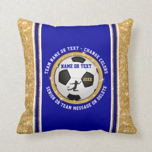 Team oder Senior Gift Ideale für Fußball Blue und Kissen
