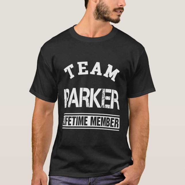 Team Parker Lifetime Mitglied Nachname Familienges T-Shirt (Vorderseite)