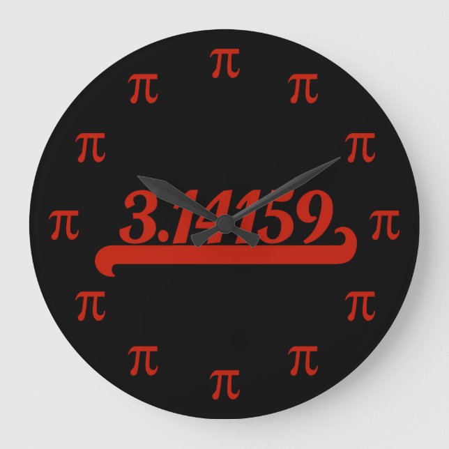 Team Pi Red Große Wanduhr (Vorderseite)