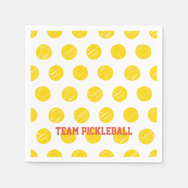 Team Pickleball Orange Yellow Balls Weißer Sport Serviette (Vorderseite)